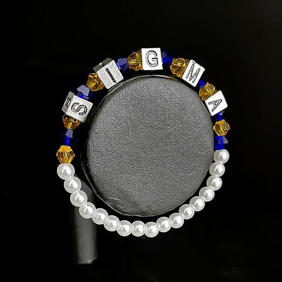 Sigma Gamma Rho Jewelry Set Blue, Gold and White - Picture 5 of 8